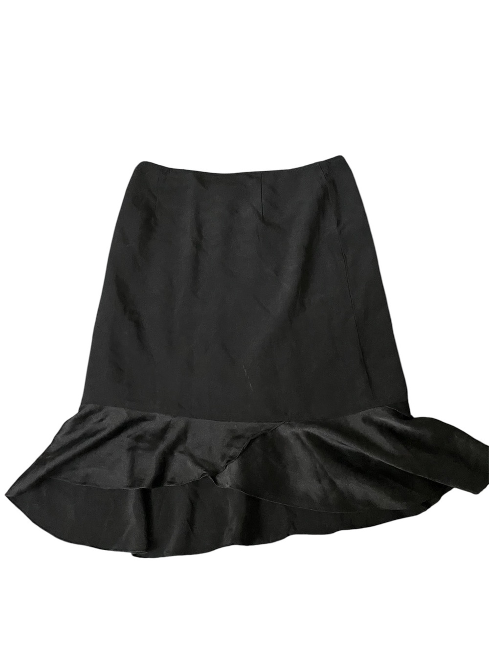 Teri Jon Black High-Low Ruffle Hem Skirt